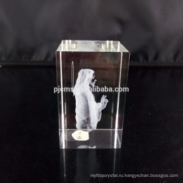 Формы сердца пустой Кристалл блок с 3D лазерной гравировкой логотипа на сувениры